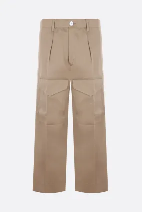 shiny cotton cropped chinos