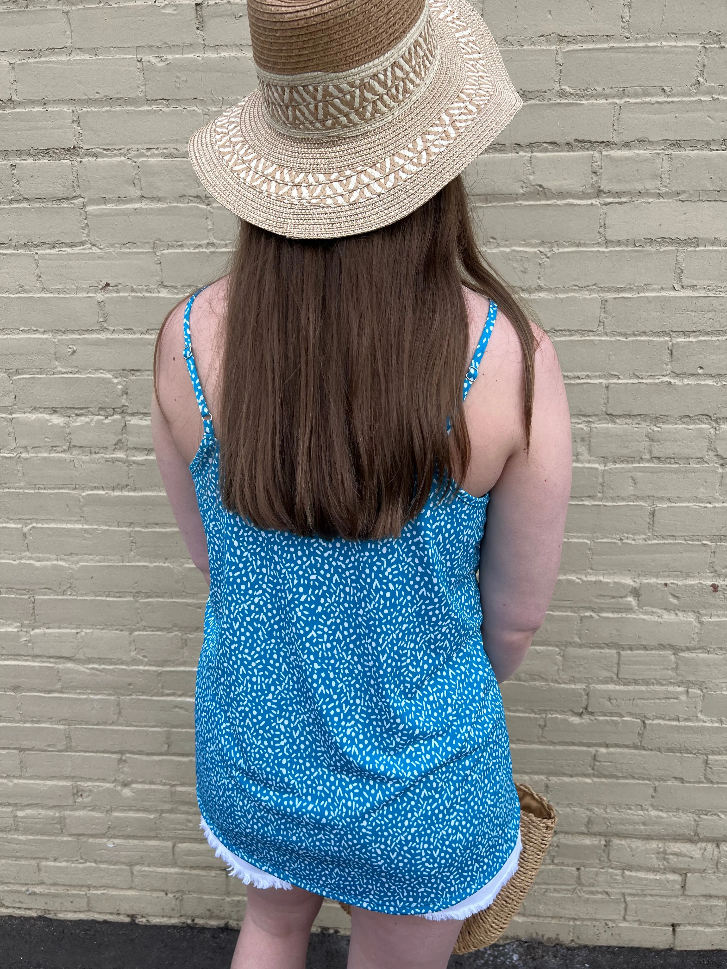 Sleeveless Knit Print Top