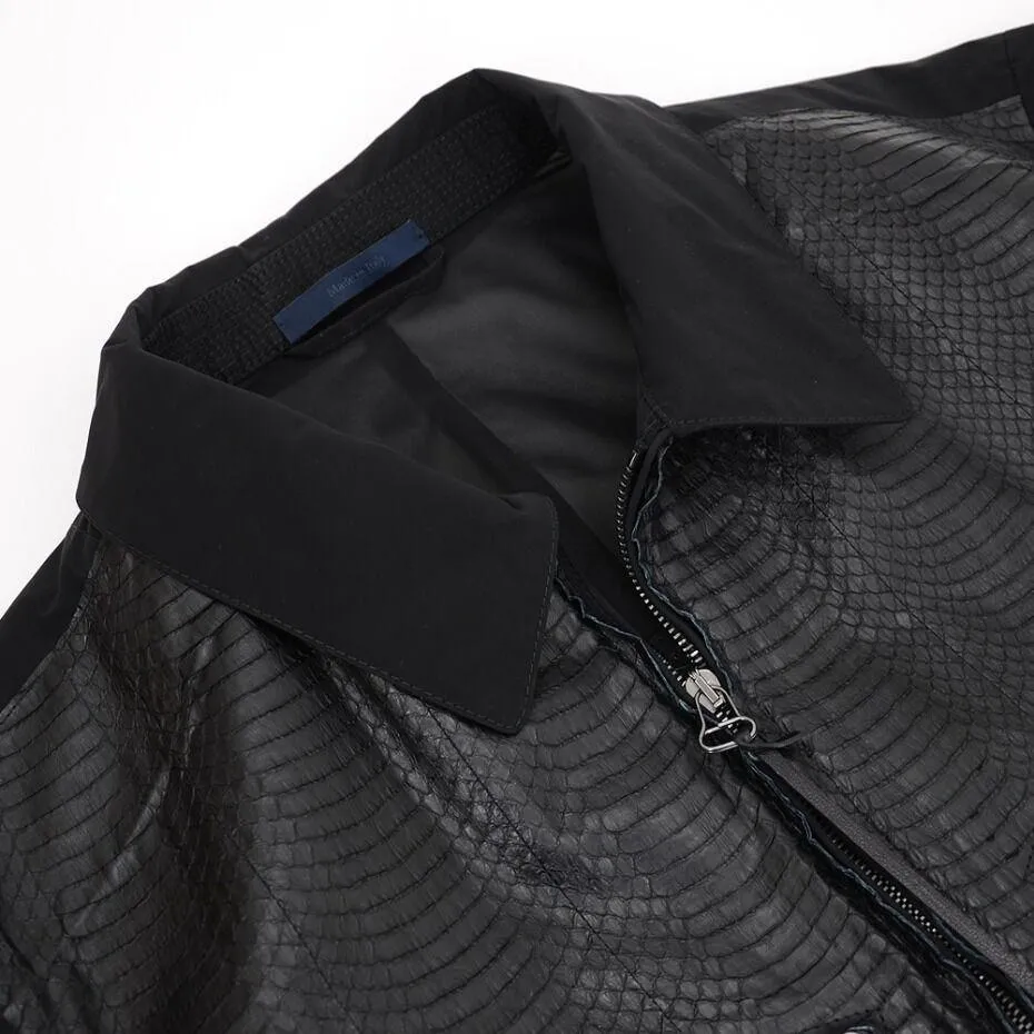 Snakeskin Panel Lightweight Mesh Jacket