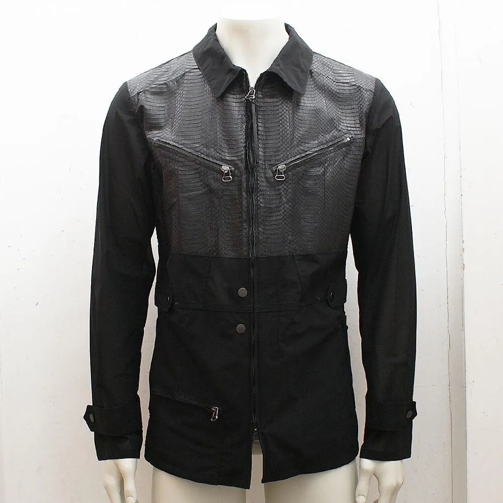 Snakeskin Panel Lightweight Mesh Jacket