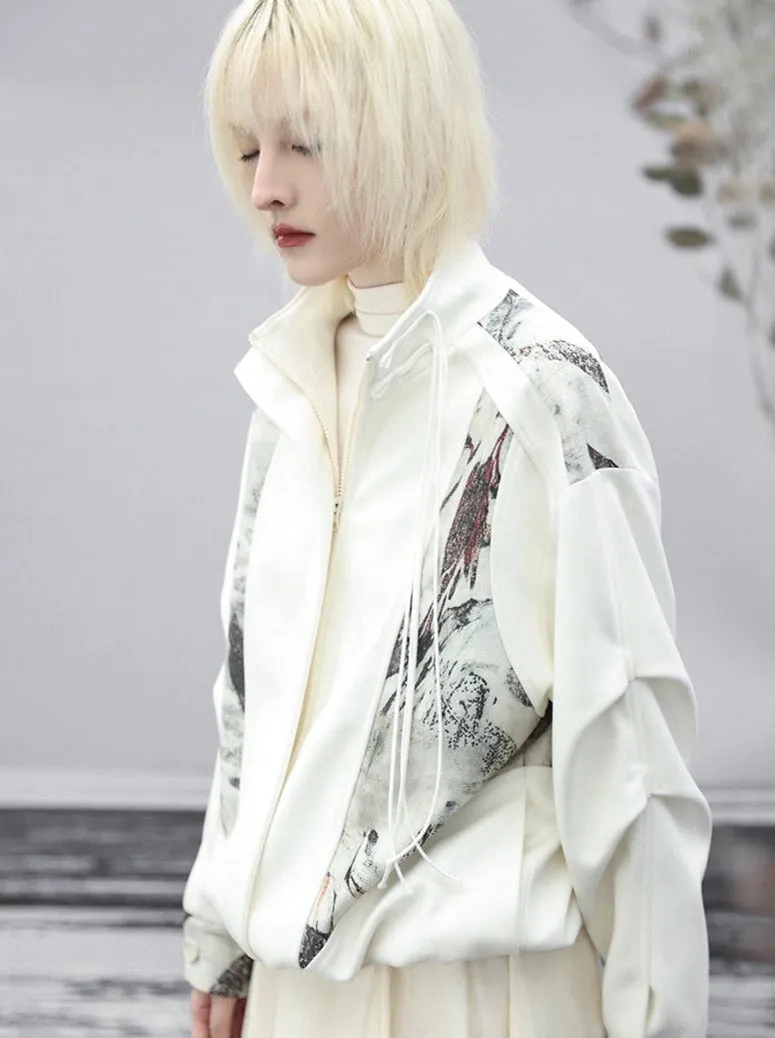 Splicing Jacket China Print Casual