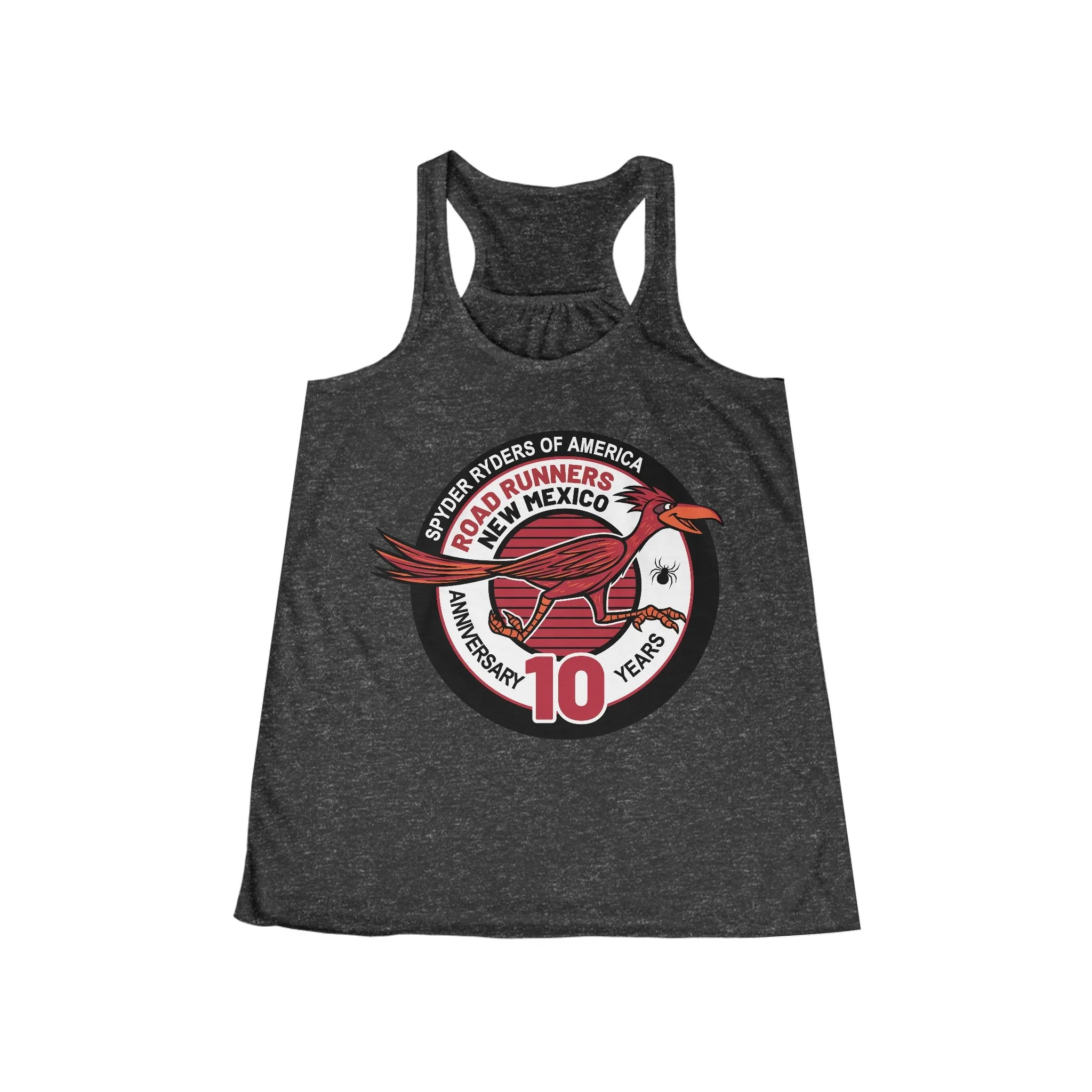 Spyder Riders Of America (10 Year Anniversary) [Road Runners] | Women's Flowy Racerback Tank
