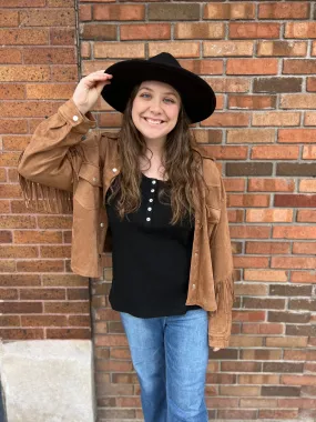 Suede Tassel Detail Jacket