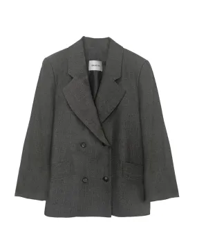 The Davis Double Breasted Blazer in Herringbone | Herringbone