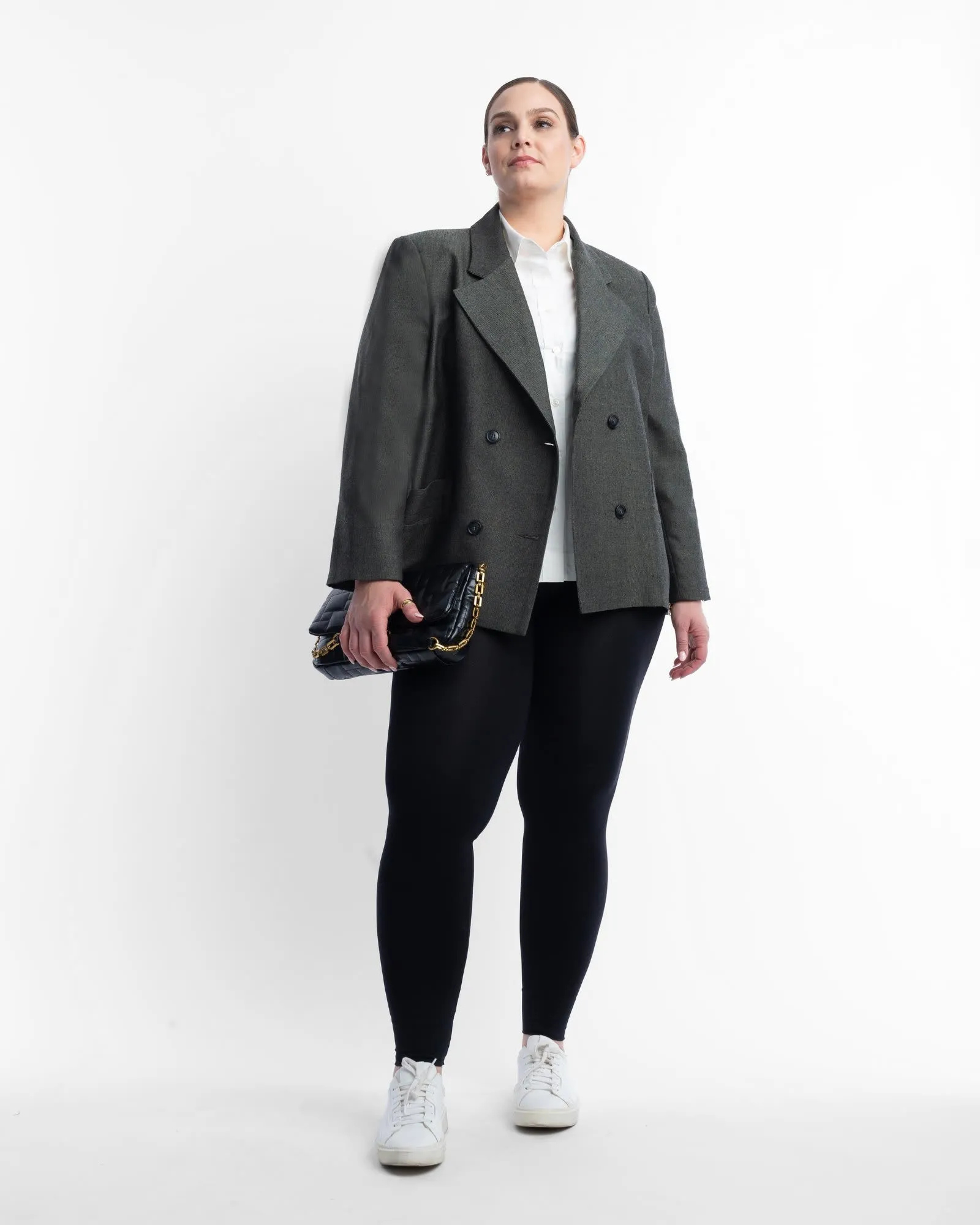 The Davis Double Breasted Blazer in Herringbone | Herringbone