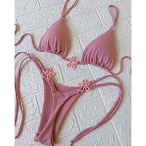 Trendy Pink Floral Bikini - Brazilian 2-Piece Swimsuit for Summer