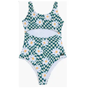 Tween 1PC Checkered Daisy with Keyhole