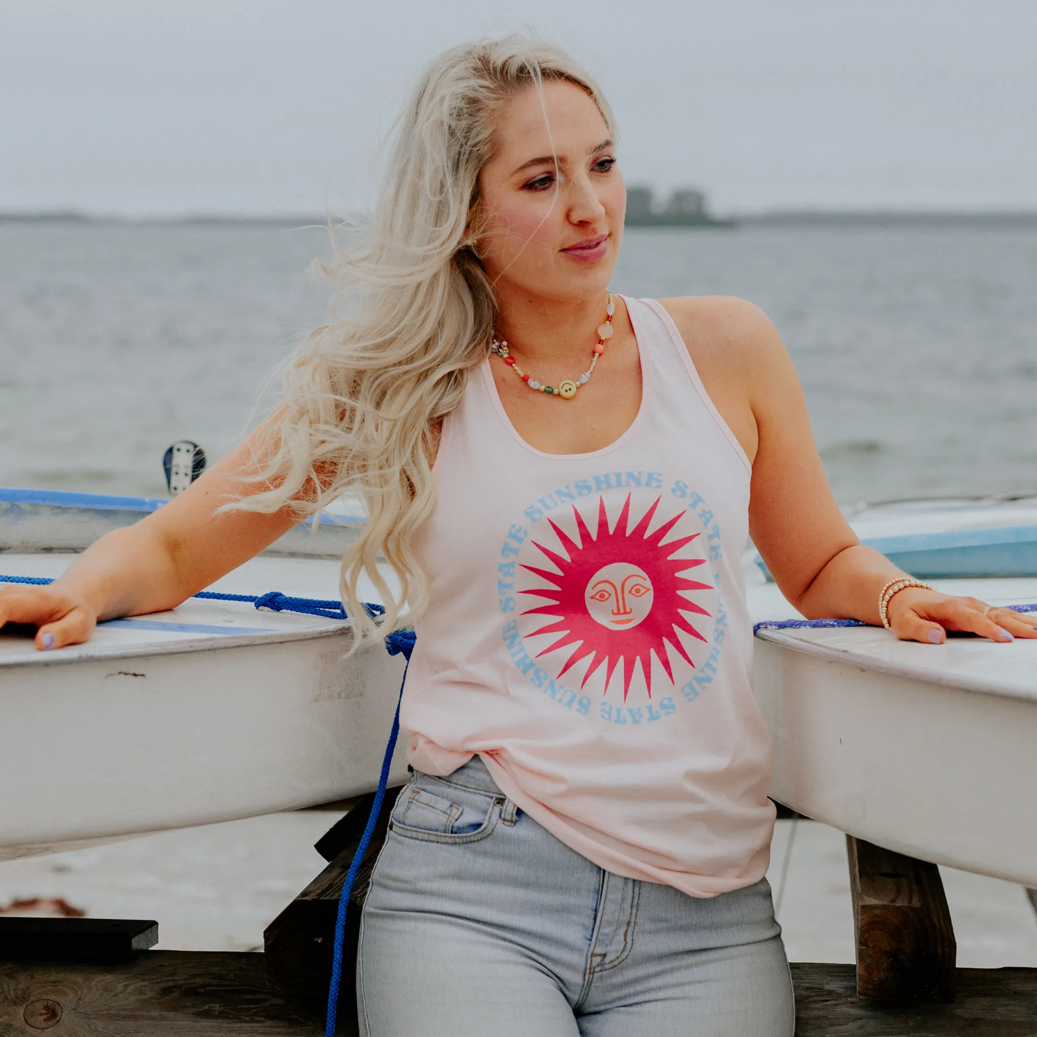 VINTAGE SUN FLOWY TANK - PINK SALT