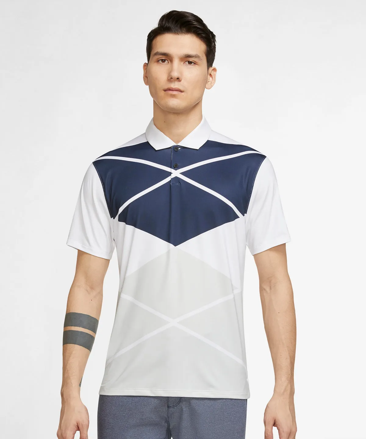 White/Black - Nike Vapor argyle print polo