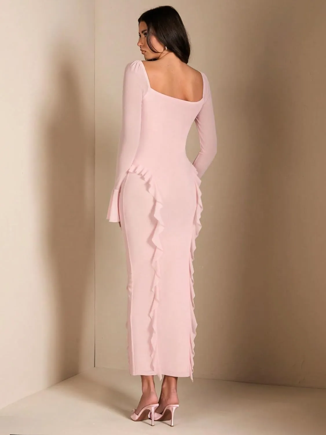 Women's 2025 Sexy Bodycon Dress Elegant Long Sleeve Dress