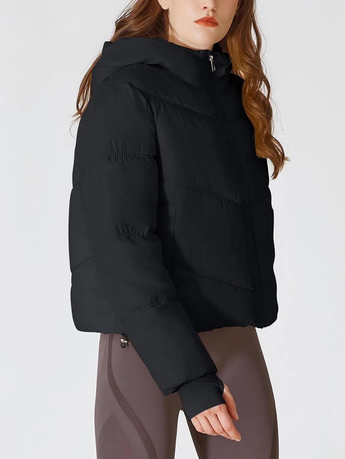 Womens Lightweight Quilted Puffer Jacket with Hood